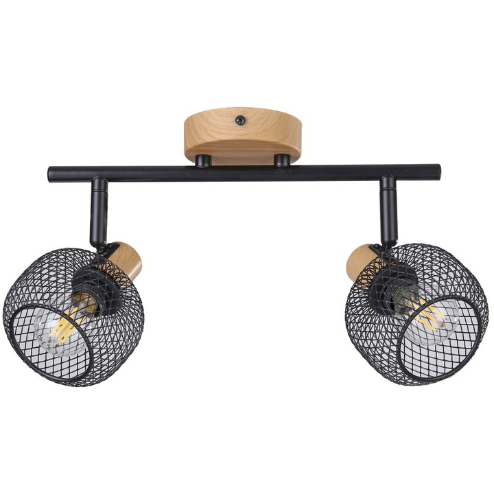 Полилей Rabalux Grendel 3128, 2xE14, 2xMax 40W, IP20, Метал, Черен мат