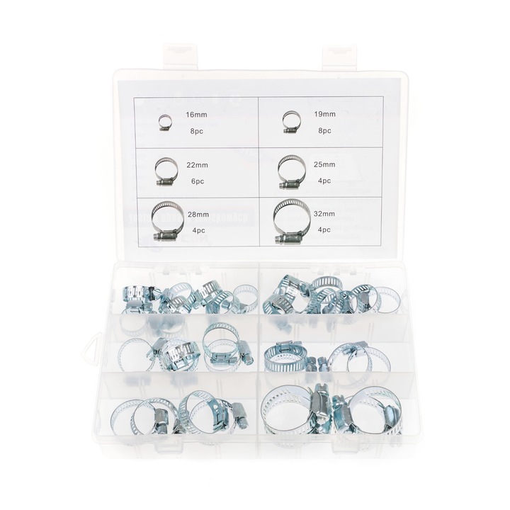 Set coliere metalice, diferite marimi, 34 piese