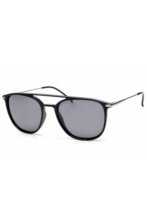 Ochelari de soare pentru barbati Intrigo, Arctica, Lentile polarizate, Metal, Negru/Argintiu, Marime Universala