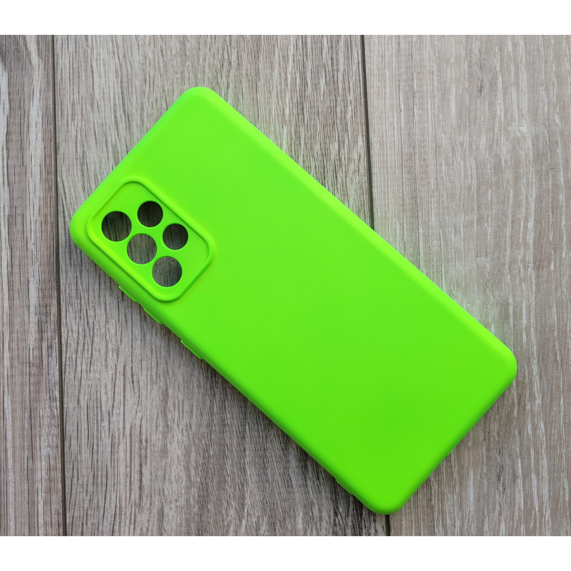 Husa silicon antisoc cu microfibra in interior compatibila cu Samsung Galaxy A52s / A52 5G Verde Neon