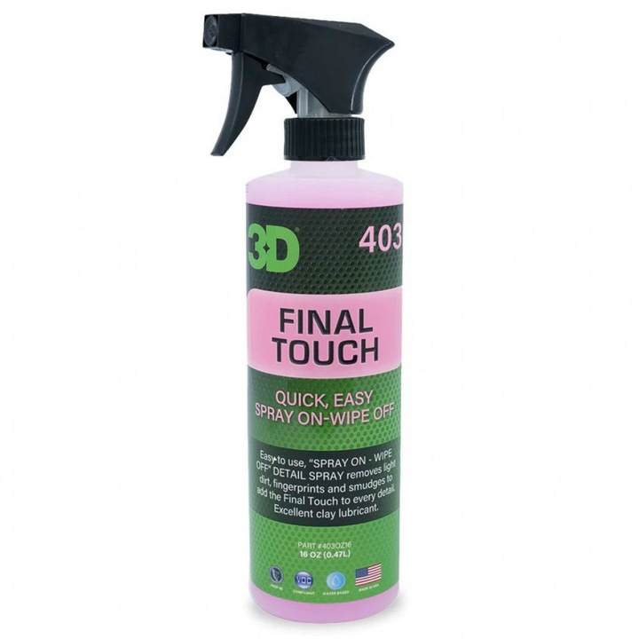 Solutie Intretinere Auto 3D Final Touch, 473 ml