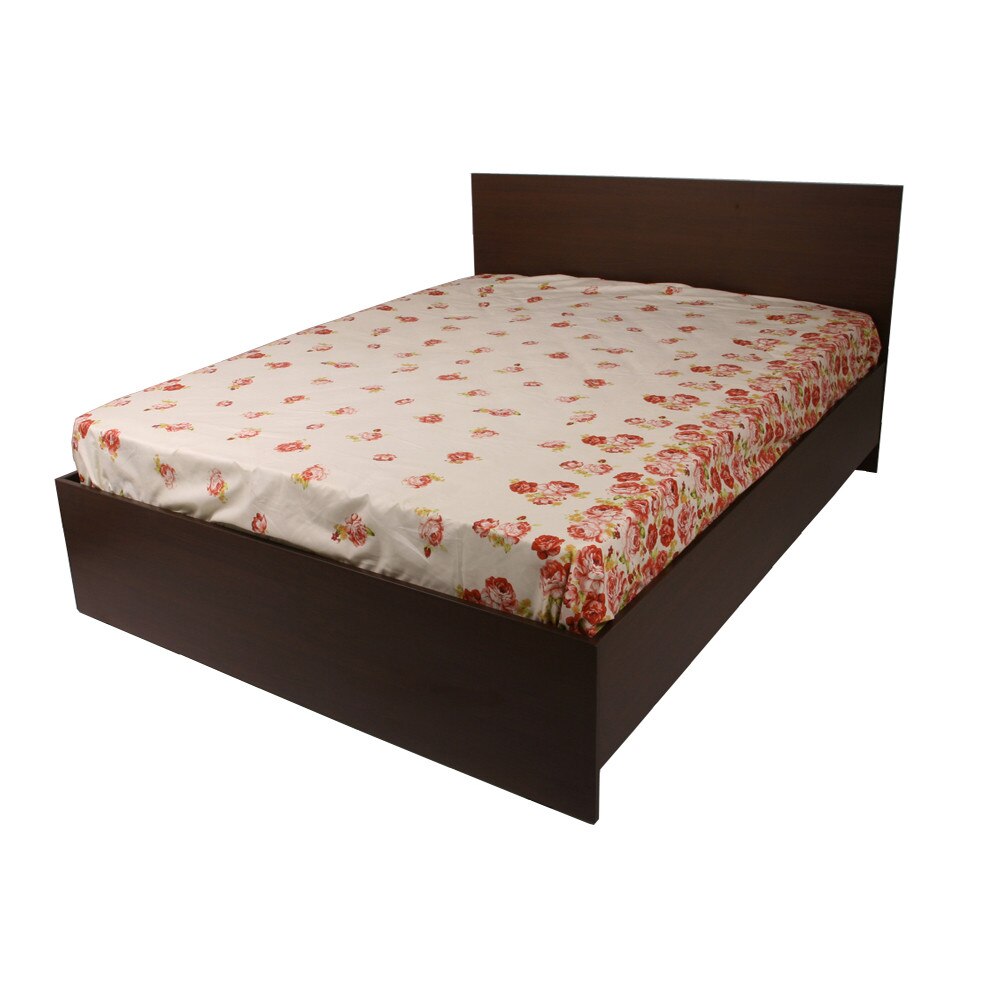 Pat matrimonial Larisa, 144x204 cm, Wenge, fara saltea