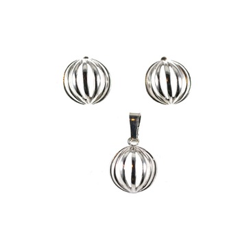 Set arint: cercei surub si pandant Set arint: cercei surub si pandant