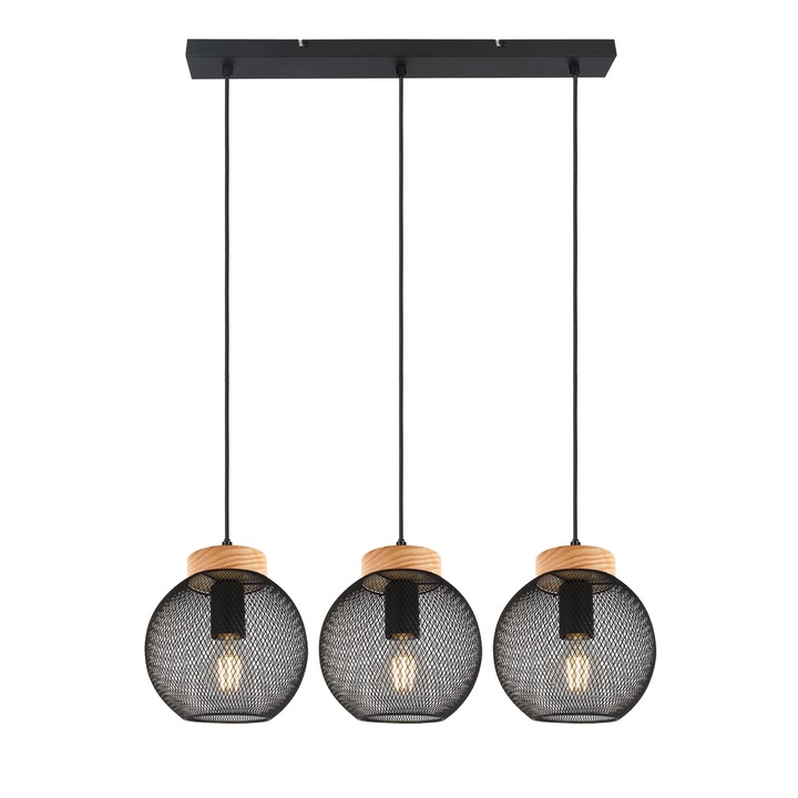 Lustra Matroz KL113012, 3xE27, neagra+naturala, IP20, Klausen