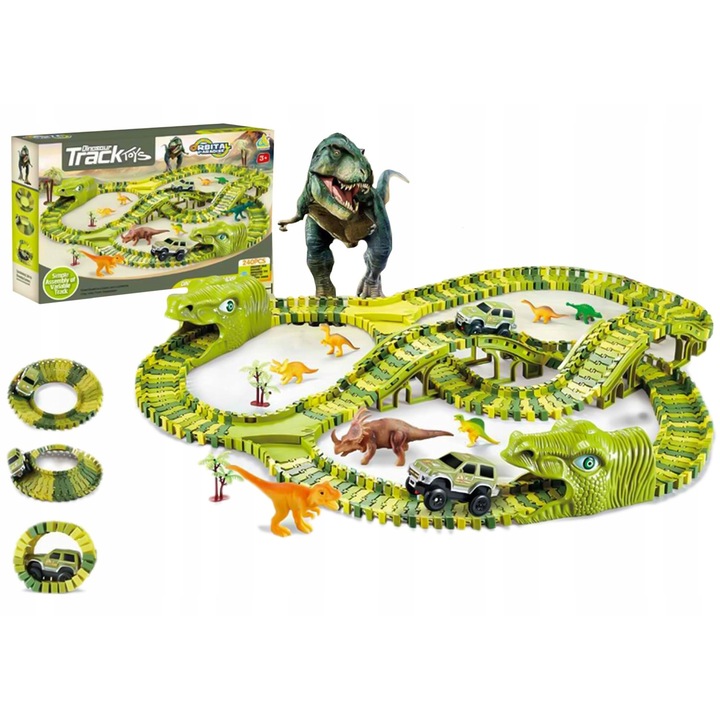 Dinoszaurusz park szett, 360 cm, 3 év+, Többszínű