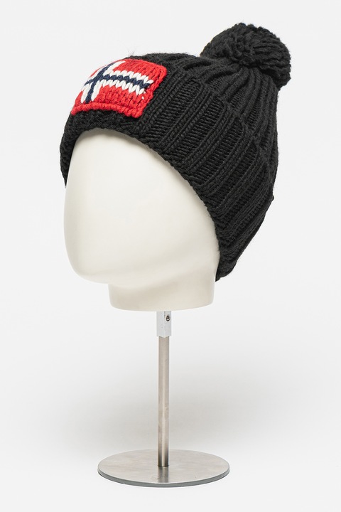 Napapijri, Шапка Semiury с вълна и лого, Червен, Черен