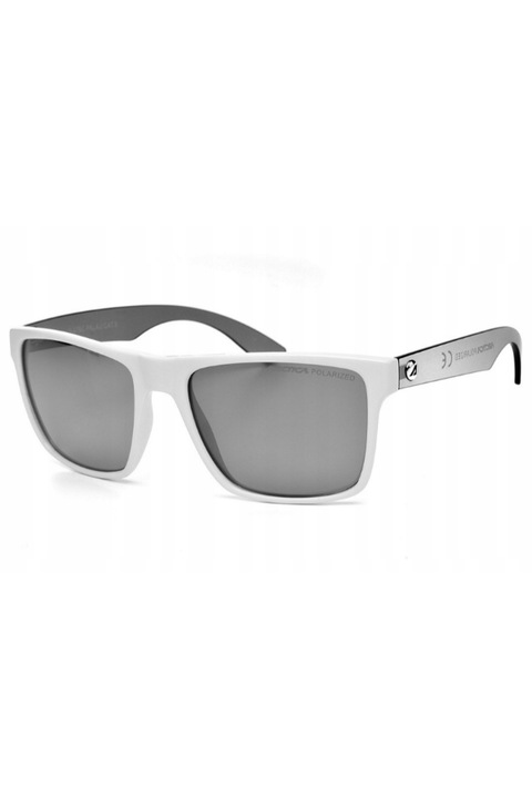Ochelari de soare pentru barbati Nerdy, Arctica, Lentile polarizate, Alb/Gri, Marime Universala