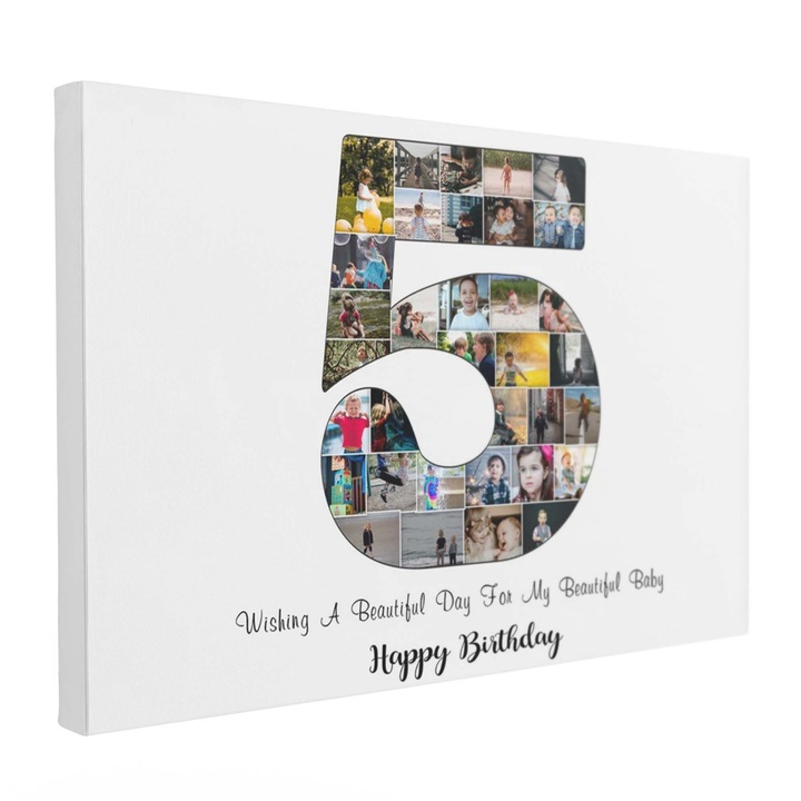 Tablou Canvas Personalizat, Intaglio, print pe panza, colaj poze, cadou pentru copii 5 ani 90x70cm