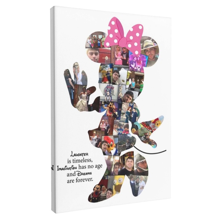 Tablou Canvas Personalizat, Intaglio, print pe panza, comaj Minnie, cadou pentru copii 4 ani fete 90x70cm