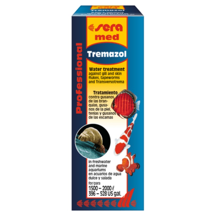 Kezelés kopoltyú- és bőrmolyok és galandféreg ellen, Sera Tremazol, 25ml