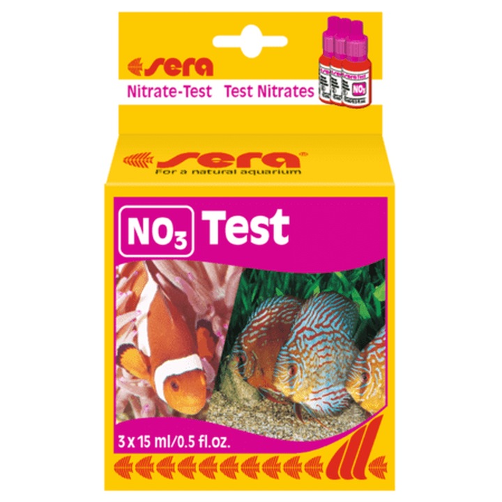 Teszt az édes- és tengervíz nitráttartalmának ellenőrzésére, Sera Nitrate NO3, 3x15ml