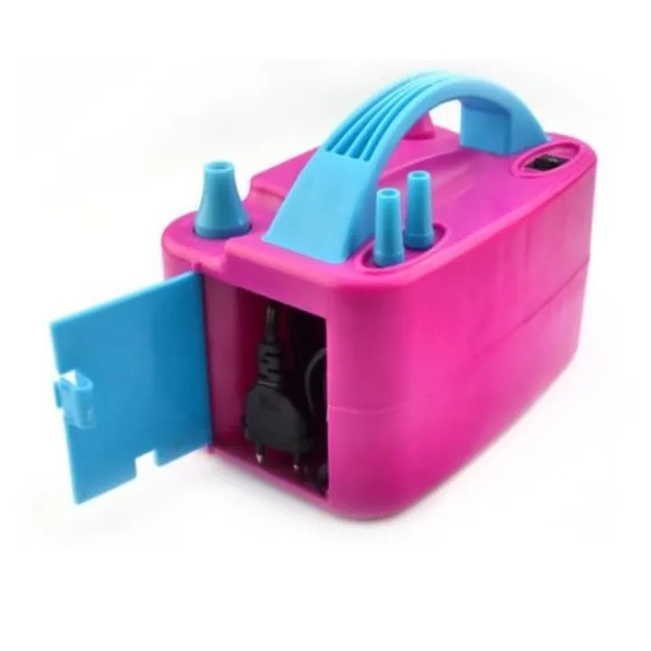 Pompa electrica dubla pentru umflat baloane cu aer, 600W, 220V, roz