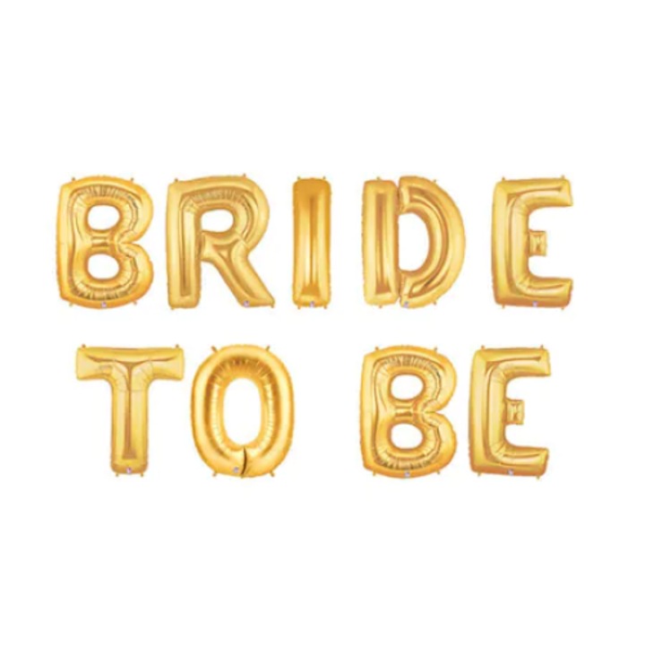 "BRIDE TO BE" betűkészlet 35 cm arany