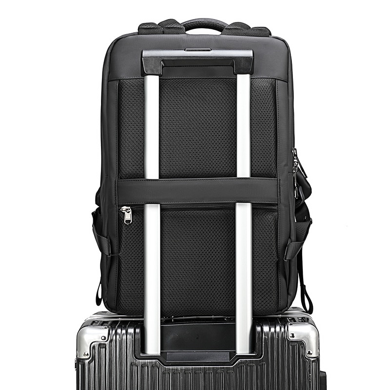 Rucsac laptop 15.6", business pentru calatorii, cu buzunar antifurt, Tigernu, 42x32x17,5 cm, Negru