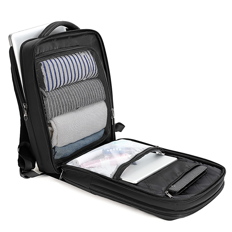 Rucsac laptop 15.6", business pentru calatorii, cu buzunar antifurt, Tigernu, 42x32x17,5 cm, Negru