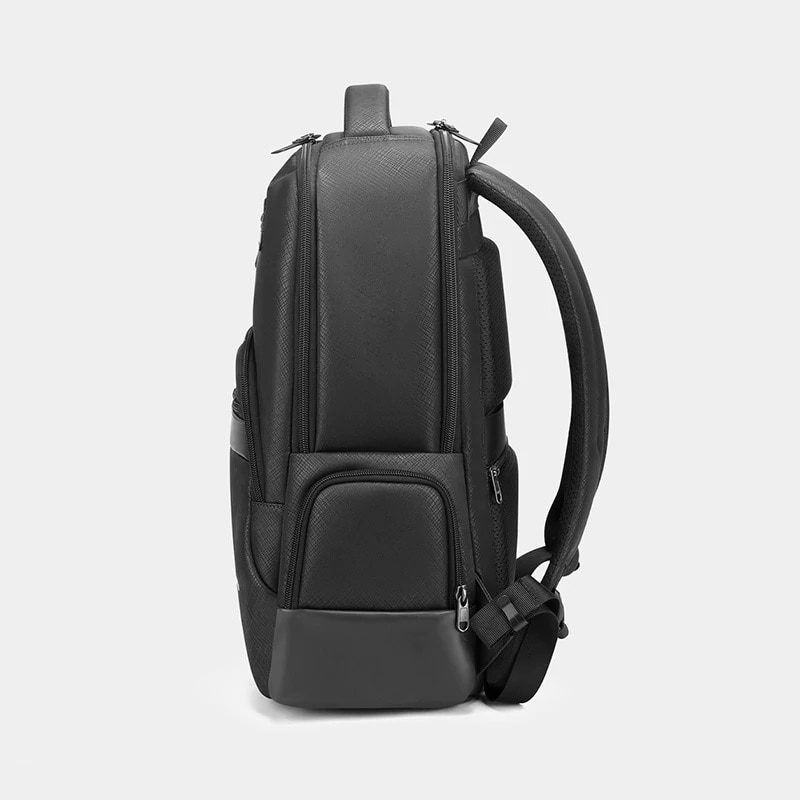 Rucsac laptop 15.6", casual business, material impermeabil rigid, cu buzunar antifurt, Tigernu, 45x32x15 cm, Negru