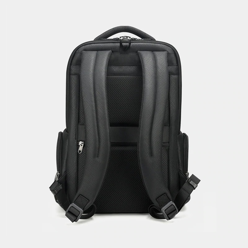 Rucsac laptop 15.6", casual business, material impermeabil rigid, cu buzunar antifurt, Tigernu, 45x32x15 cm, Negru