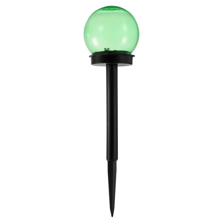 Lampa solara LED alb Hoff, glob, D 10 cm, H 38 cm, culoare verde, reaizata din PMMA, plastic