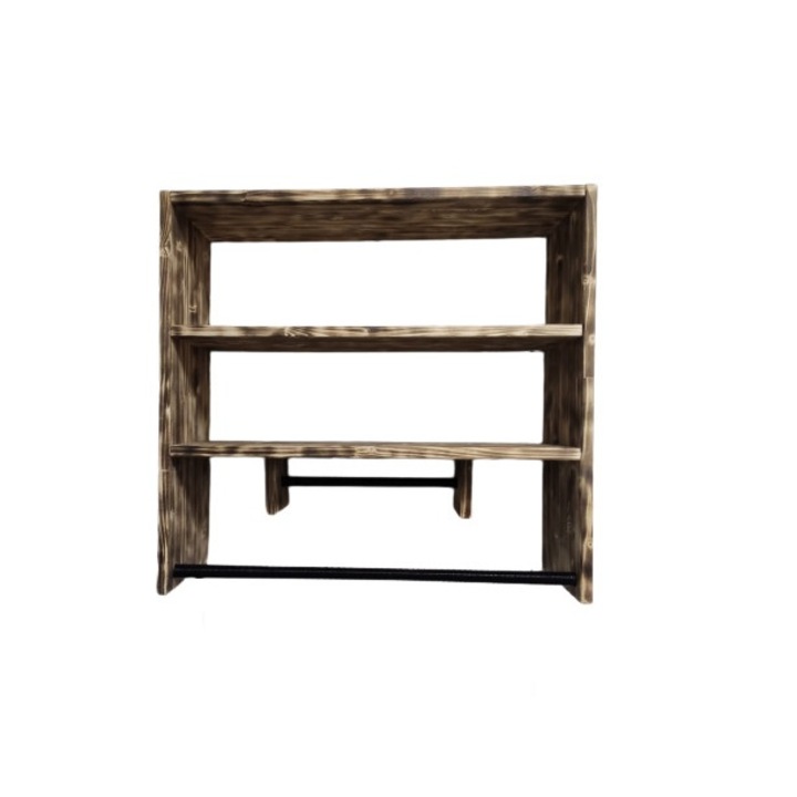 Dulap pentru baie cu portprosop, Sheffield, 60x60x20 cm, ars lacuit