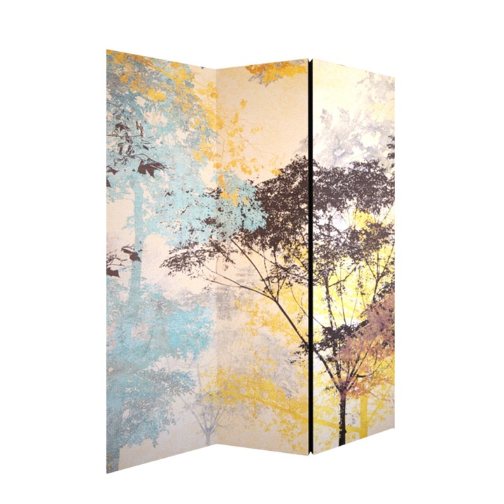 Сгъваем параван, Colors of Life, 3 панела, Цветна Есенна Гора, 135 х 172 см., текстил, Двустранен печат