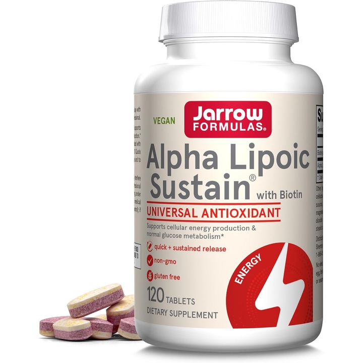 Alpha Lipoic Sustain with Biotin, 300 mg, Jarrow Formulas, 120 tablete