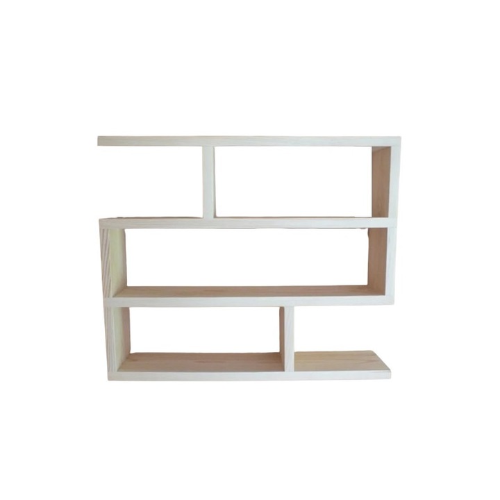 Raft de perete din lemn, Hardec, 50x43.2x11.4 cm, natur