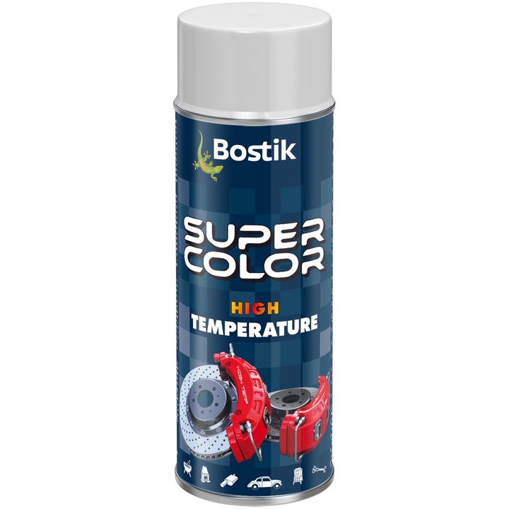 Spray retus vopsea termorezistent Bostik, 800°C, 400ml, Alb