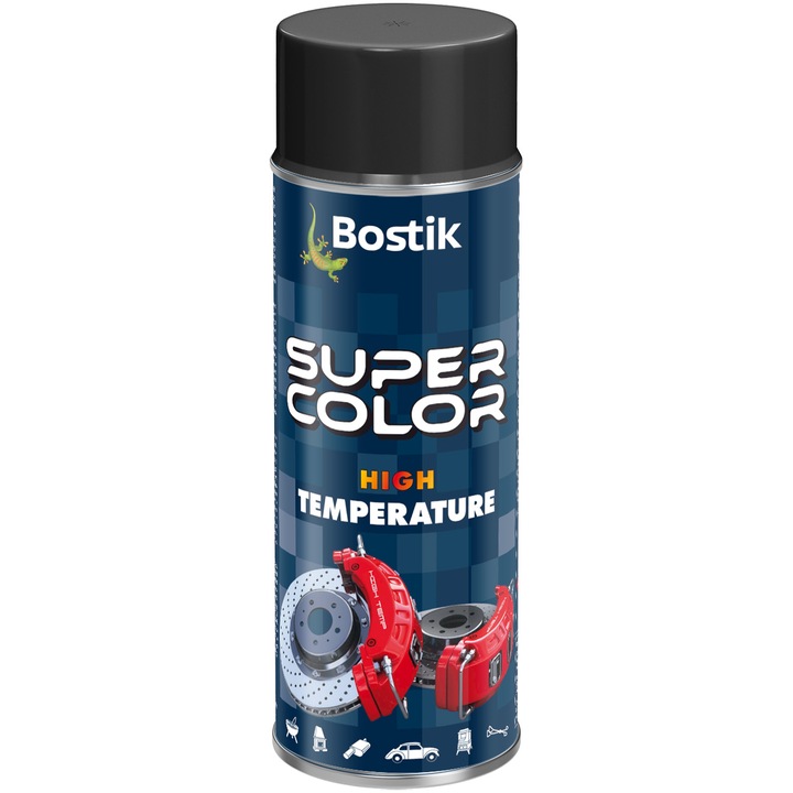Spray retus vopsea termorezistent Bostik, 800°C, 400ml, Negru