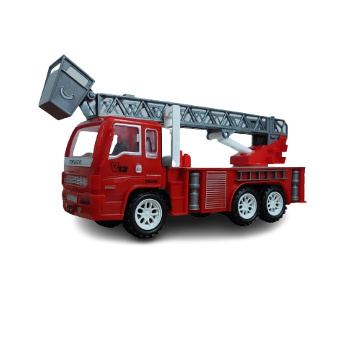 Camion pompieri de jucarie, Scara rotativa, Rosu