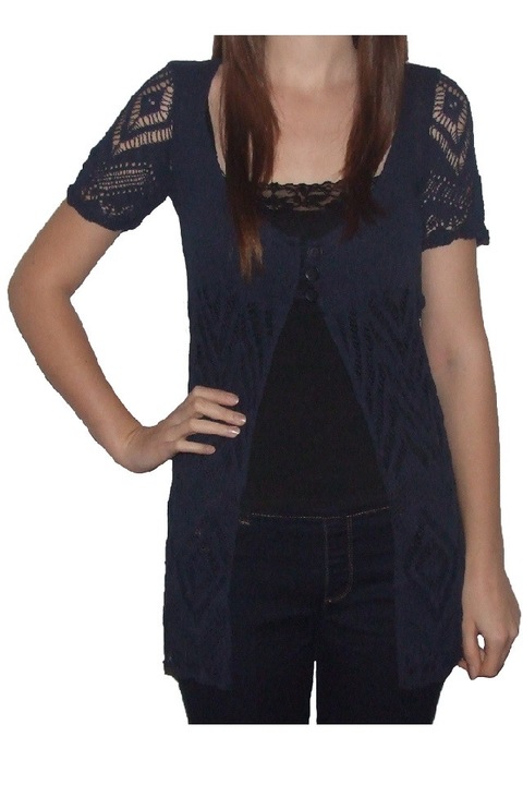 Cardigan trei nasturi bleumarin Irina She, M, de dama