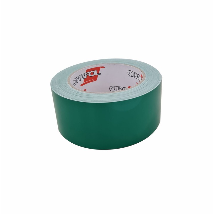 Banda adeziva de delimitare cu suport, culoare verde - acces permis, 50mm x 25m