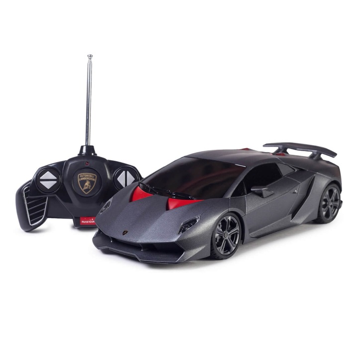 Masina Lamborghini cu telecomanda, Rastar, Plastic, Gri
