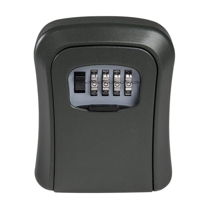 Caseta depozitare chei, cifru mecanic resetabil, dimensiune interioara 95 x 65 x 35 mm, metal, Negru, inchirieri regim hotelier