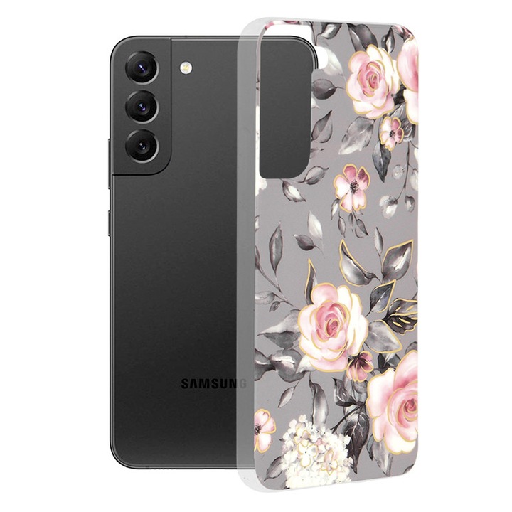 Калъф за Samsung Galaxy S22 Plus 5G, Gear City, M14, Термоустойчива пластмаса, Bloom of Ruth Titanium Grey
