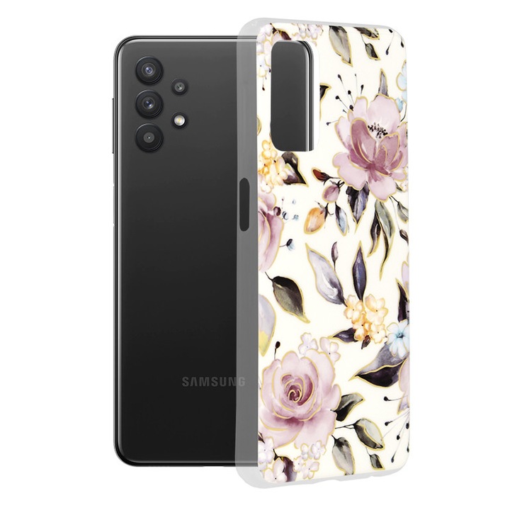 Кейс за Samsung Galaxy A32 5G, Techsuit Marble Series, Chloe White
