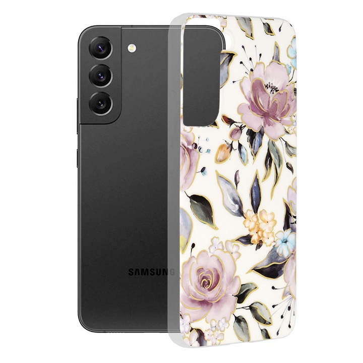 Защитен калъф за Samsung Galaxy S22 Plus 5G, Grip Pro, Marble Series, G3161, Термопласт, Chloe White