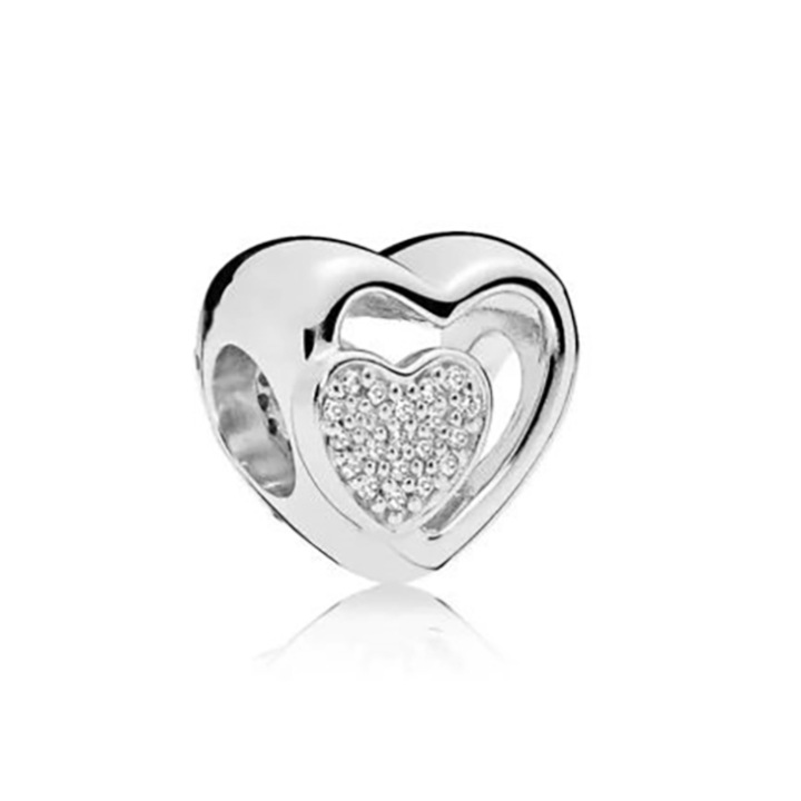 Talisman Argint 925, Charm compatibil Pandora – From heart to heart
