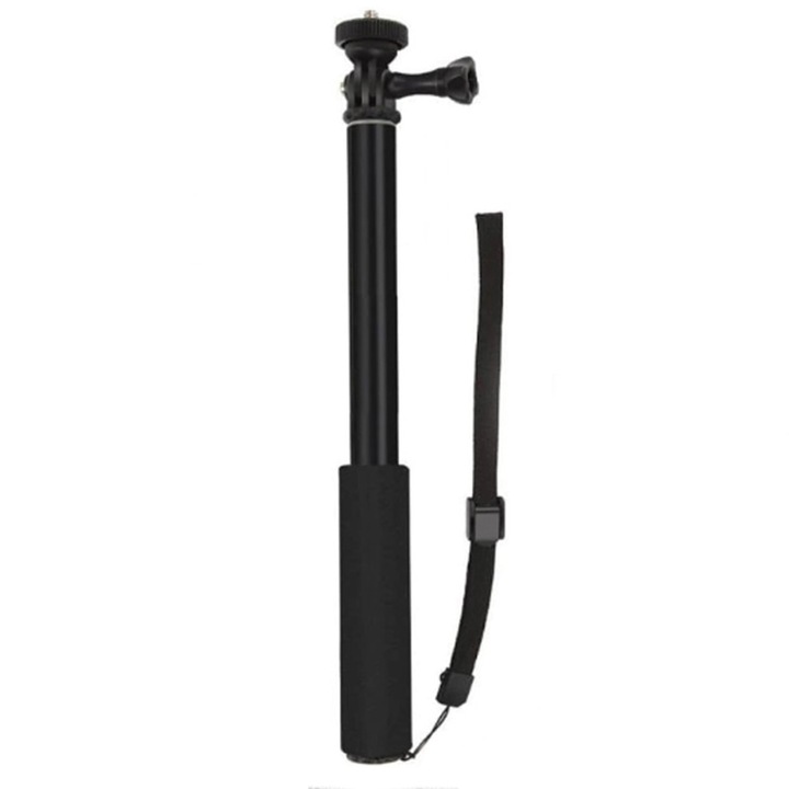 Monopied Telescopic G-Tech, pentru camere video sport GoPro, 3m, Aluminiu Rezistent la Apa Ajustabil, Negru