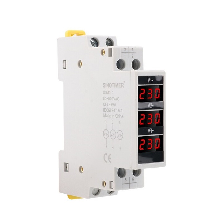 Предпазно реле за напрежение Sinotimer, 80-500V, SDM010