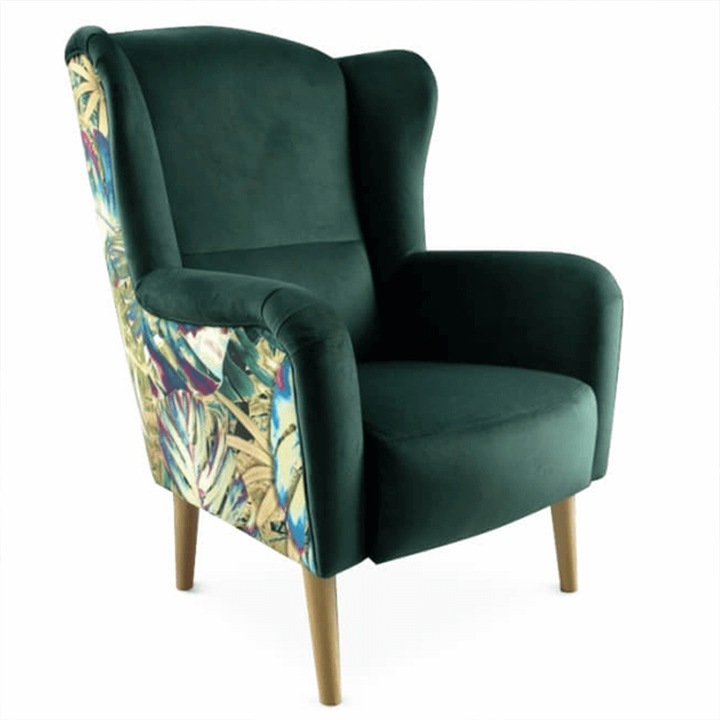 Belek изумрудено зелено кресло с текстилна тапицерия 78x86x105 см
