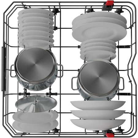 Masina de spalat vase incorporabila Whirlpool WIS1150PEL, 14 seturi, 11 programe, Clasa B, Tehnologie al 6-lea Simt, AquaStop, 3 cosuri, Display, 60 cm