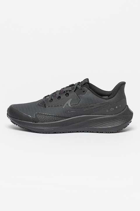 Nike, Pantofi rezistenti la apa cu imprimeu logo, pentru alergare Air Zoom Pegasus Shield, Negru