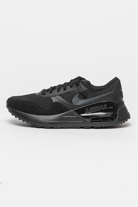 Nike, Спортни обувки Air Max SYSTM с велур, Избеляло черно