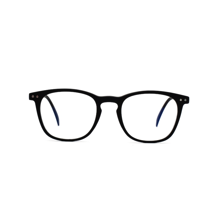 Очила за компютър, Essilor®, Антирефлекс, Антисиня светлина, William UVAllBlue™, Анти-синя светлина, Unisex, Muunel® Черно, правоъгълни рамки, +0.25 диоптър