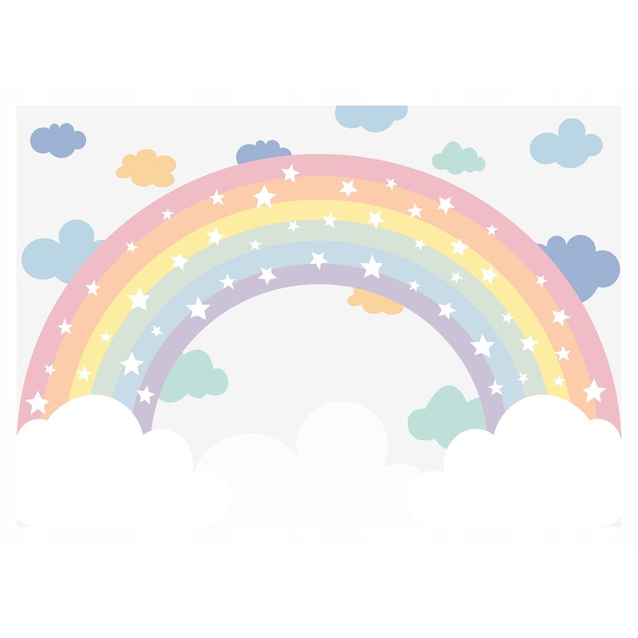 Fototapet Copii Curcubeu 254x184 cm, Modern Vlies Tapet, Camera Copilului