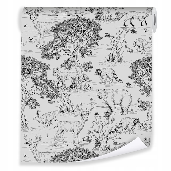 Детски тапет с животни, Ролка 50см х 10м, Vlies Тапет, За детската стая