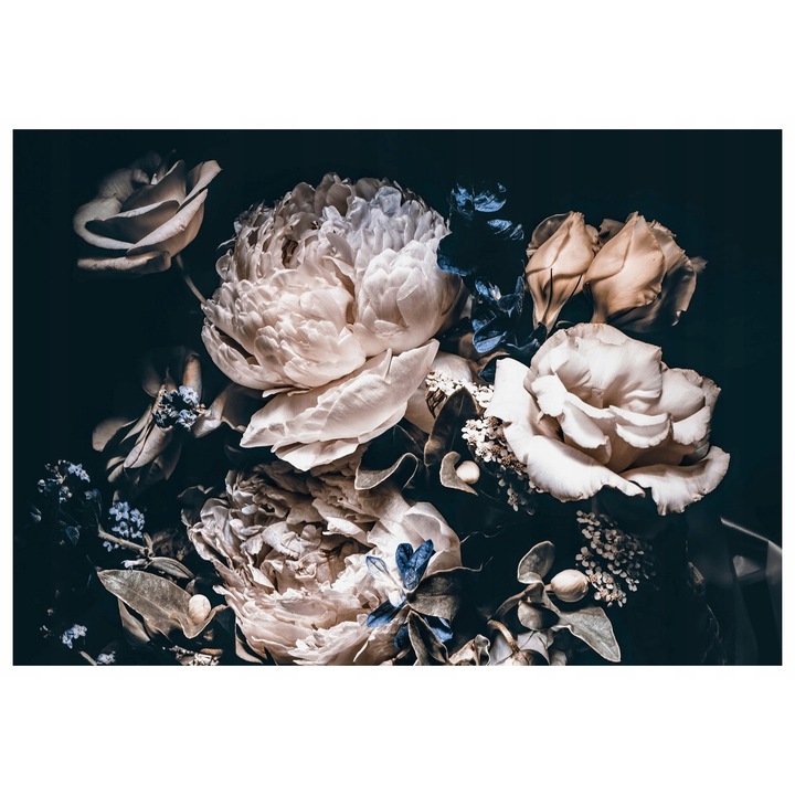 3D тапет Цветя Флорален дизайн на божури 254x184 см, Модерни тапети Vlies, За спалня Всекидневна Декоративни