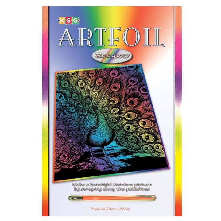 Set creativ Artfoil - Paunul, 20x26cm, Sequin Art
