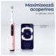 Oral-B iO5 Elektromos fogkefe mágneses és mikrovibráció technológiával, Mesterséges intelligencia, Conversational display, Intelligens nyomásérzékelő, 5 Üzemmód, 1 Fej, Utazó tok, Rózsaszín