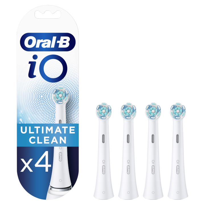 Oral-B iO Ultimate Clean elektromos fogkefe tartozékok, csak az iO sorozattal kompatibilis, 4 db, fehér